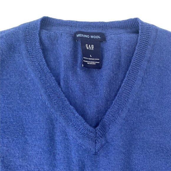 GAP Other - Gap Merino Wool Blue V Neck Sweater Size Large